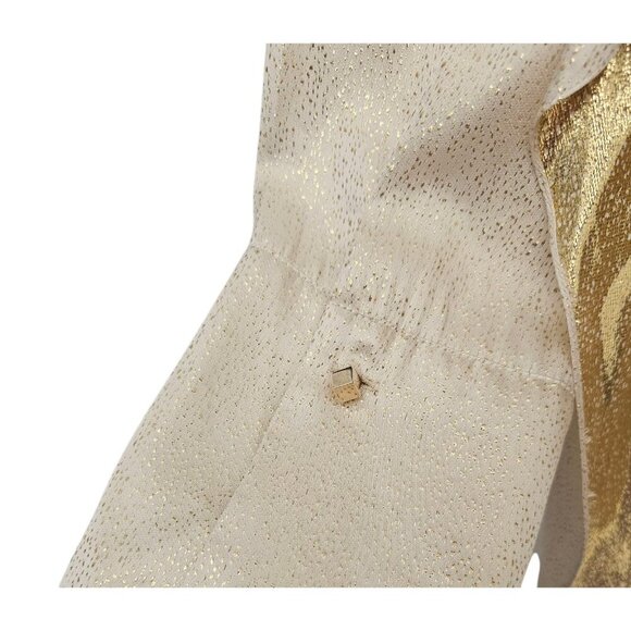 NWT Women's - Hellessy Gold Silk Long Sleeve Blouse, Size 4 - Picture 11 of 11